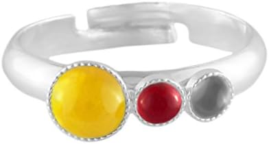 Rings 925 Silver Plated Minimalist Adjustable Universal Size Trio Ooo Crystal Yellow Topaz Round Czech Glass Stone Ruby Red Hematite Han 12