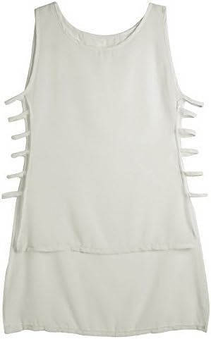 Lenlyr New Fashion Women Summer Hollow Out T Shirt Dress White Plus Size Women Clothing Loose Sexy Club Dress High Low Fashion Dresses (M, White)