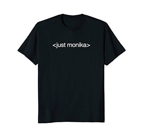 KaraCorvus Twitch Channel Just Monika T-Shirt, Women's Black Small Classic Fit Crew Neck Short Sleeve T-Shirt