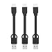 Short USB C to USB A, Type-C Charger Cable Cord PowerLine Keychain 3 Inches Fast Charging Cord Compatible with Samsung Galaxy S9 S8 Note 8, Pixel,Nintendo Switch, OnePlus 5 3T (3 Packs) (Type-C Black)