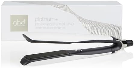 Ghd platinum+ white - alisador de cabelo profissional inteligente, menos quebra de cabelo, mais brilho e proteção da cor, tecnologia ultra-zone, temperatura ideal de modelagem de 185ºc homogêneo