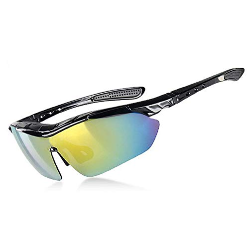 QinWenYan Fahrradbrillen Sonnenbrille Radsport Sportbrille Schutzbrille Polarisationsbrille Set Night Vision Riding…