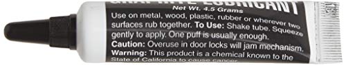 Lucky Line Graphite Dry Lock Lubricant Powder, 4.5 Grams (9501), Black and White