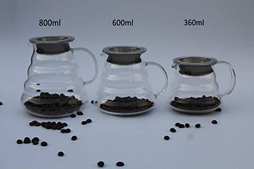Heat Resistant Glass Hand Drip Coffee Pot Coffee Server Kettle Coffee Maker Teapot (800Ml)