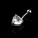 coromose Navel Ring Belly Rhinestone Button Bar Heart Body Piercing Jewelry Steel