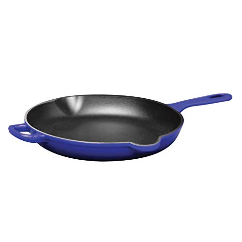 Chantal Enameled Cast Iron Cookware, 10 inch Skillet, Cobalt Blue