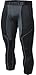 TM-MUC78-BKH_Medium Tesla Men's Mesh-Panel Compression 3/4 Capri Baselayer Cool Dry Sports Tights MUC78