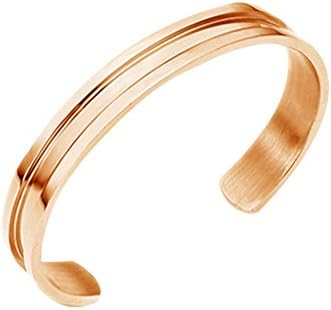 Sunbu Stainless Steel Hair Tie Cuff Bangle Bracelet No-Tarnish Indent for Bridal Wedding