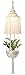 Mkono Macrame Plant Hanger Indoor Lantern with Hanging Planter Pendant Light Shade Cotton Rope Boho Home Decor, 51 Inch (NO Light Included)