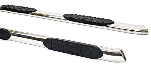 Galaxy Auto 5'' Oval Curved for 2001-13 Chevy Silverado/GMC Sierra 1500/1500HD/2500HD/3500 Crew CAB - Side Steps Nerf Bars Running Boards (Chrome)