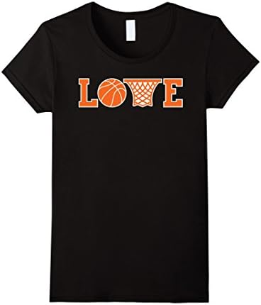 Womens Womens Basketball T Shirt For Teen Girls - Basketball love Medium Black