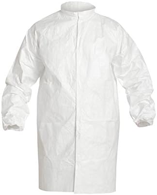 DuPont Tyvek IsoClean Snap Front Frock, White, X-Large, 30-Pack