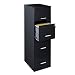 Space Solutions 18" 4 Drawer Metal File Cabinet, Black,
