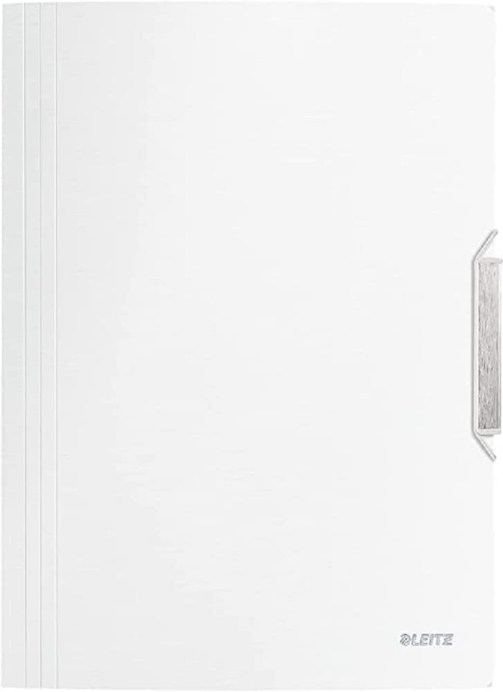Leitz 3-Flap Folder, Holds up to 150 A4 Sheets, Elastic Closure, Flexible Plastic, Arctic White, Style Range, 39770004
