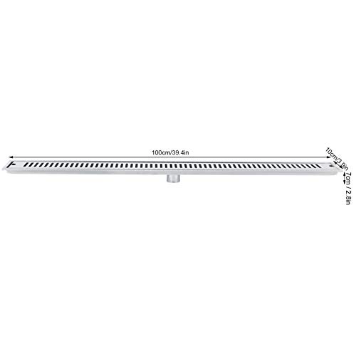 Pissente Bodenablauf, Duschablauf Abflussrinne aus 304 Edelstahl für Küche Badezimmer Kellern, 60 x 10 x 7 cm(100cm) – Bild 3