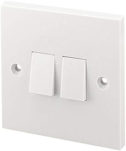 Mr Gadgets Solutions 2 Gang 2 Way White Light Switch 10 Amp