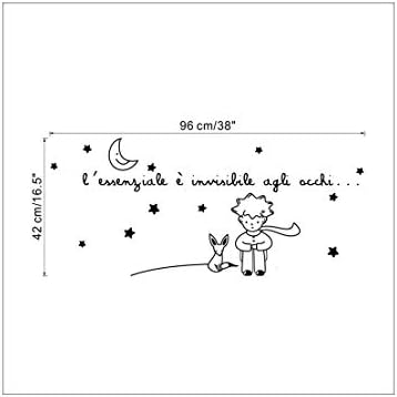Wall Stickers Frase Citazioni Decorazioni Interni Il Piccolo Principe Frase L Essenziale E Invisibile Agli Occhi Amazon It Fai Da Te