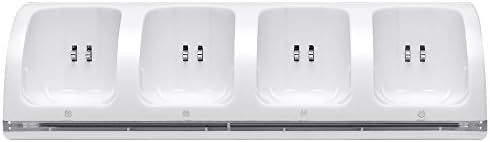 Kycola Wii Charging Dock 4 in 1 WK01 Wii Charger with 4 Rechargeable Wii Batteries and LED Light(Fine White)
