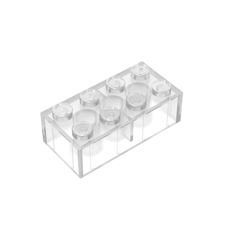 TTEHGB TOY Classic Bulk Brick Block 2x4, 100 Piece Building Brick Full Transparency, Compatible with Lego Parts and Pieces 3001(Colour:Full Transparency)