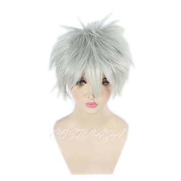 Cosplaza Spiky Short Silver White Boys Men S Cosplay Wig Full