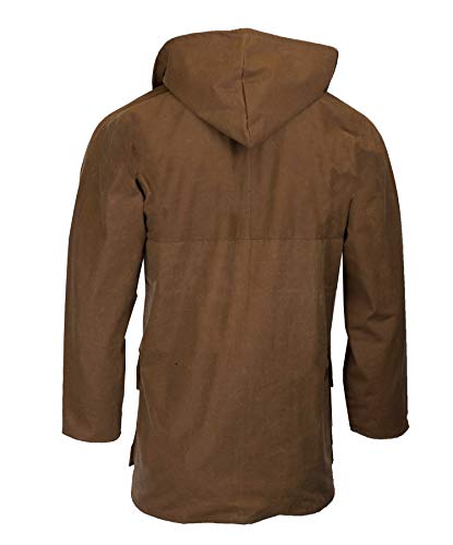 Walker & Hawkes - Mens Unpadded Wax Jacket Countrywear Hunting Waxed Coat - Beige - Large