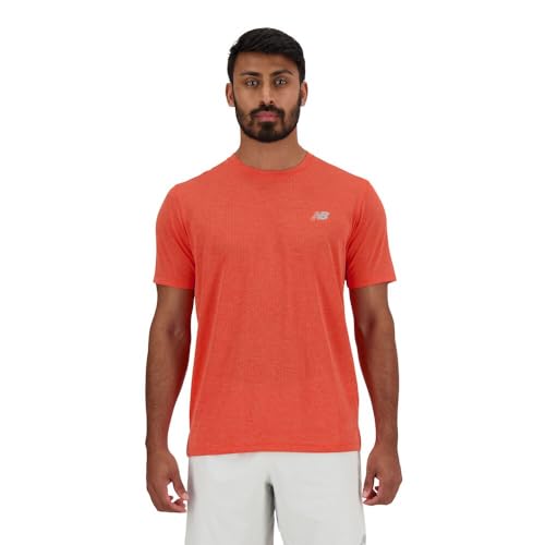 New Balance Men’s Athletics T-Shirt, Neo Flame Heather, Medium