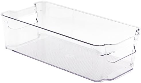 WholeMarket Fridge and Freezer Bin for Kitchen Storage &amp; Organization, 12.3" deep x 6.1" wide x 3.5" tall, Clear