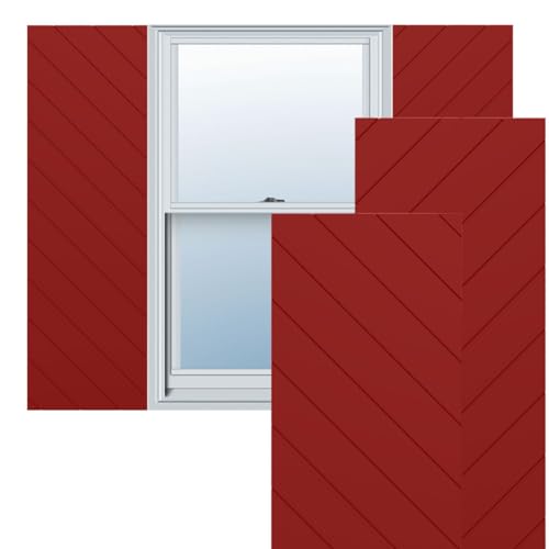 Ekena Millwork TFP001DG15X026BR True Fit Diagonal Slat Modern Style Fixed Mount…