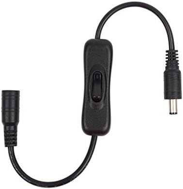 SUNWOW LED Strip Light On/Off Switch Cable DC Jack (5.5x2.1mm) Male to Female Connector, DC Jack Switch, LED Tape Light Connector, 12V Switch DC Power Adapter Connector