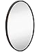 Hamilton Hills 24x36 inch Oval Black Framed Wall Mirror | Large Premium Wooden Mirror for Wall | Floating Bathroom Mirrors for Vanity and Living Room | Hanging Round Mirrors for Wall Decor
