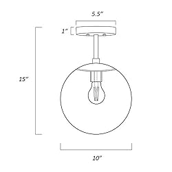 Light Society Zeno Globe Semi Flush Mount Ceiling