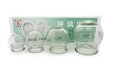 4 Cup Round Glass Fire Cupping Jars for Chinese Cupping Therapy and Massage