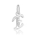 BORUO 925 Sterling Silver Cubic Zirconia A-Z Initial Letters Alphabet Dangling Charms Pendant (Letter-E)