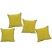 Deconovo Gold Yellow Soft Corduroy Hand Made Pillow Case Cushion Cover With Invisible Zipper, 18x18-inch, Set Of 4
