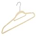 50 Pack - Ultra Thin Velvet Non Slip Clothes Hangers with Accessory Bar - Closet Space Saving Design for Shirts, Dress Clothes, Sweaters, Pants - With Bonus Pink Velvet Hanger - 18 Inches, Beige