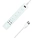 Gogo-Walking 4-Outlets Surge Protector Power Strip with 4 High Speed USB Charger extension cord 2000W/15A for iPhone 7 /6 /6s plus iPad Air Mini Samsung Smartphone Tablet Laptop (6Ft Cord, white)