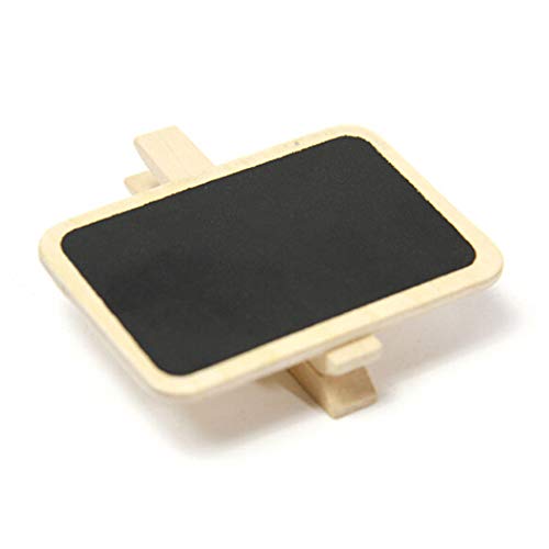JKJF Wooden Mini Chalkboard Label Clip Message Boards for Memo, Food Label, Party Decor (12 Pieces)