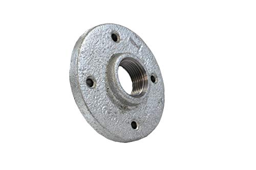 Galvanized Malleable Iron Pipe Floor Flanges Fittings with Four Holes Threaded FNPT 1/2 in. Pack of 10