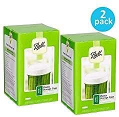 2 BOXES OF 8 EACH = 16 BALL WIDE MOUTH PLASTIC Storage Lids Mason Canning Jar Caps