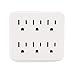 [3 Pack] BESTTEN 6-Outlet Extender, Grounded Wall Adapter, Multi Outlet Wall Plug, 3-Prong, 15A/125V/1875W, White