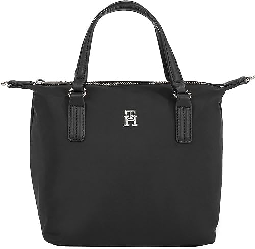 Tommy Hilfiger Women’s Poppy Small Tote Bag, Black (Black), One Size