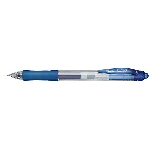Pentel KL105 0.7 mm Tip Retractable Gel Roller - Blue (Pack of 12)