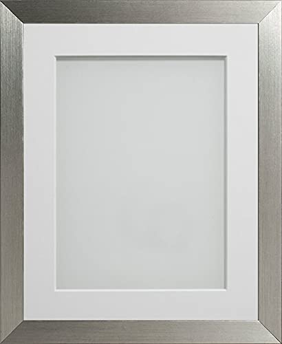 Frame Company Simpson Range Silver 14x11 inch Frame With White Mount for A4 *Choice of Sizes* Fitted with Real Glass — image 1