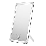 Rosefray Easehold Led Lighted Vanity Mirror Make Up Tri-Fold with 36Pcs Lights 180 Degree Free Rotation Table Countertop Cosmetic Travel Mirror(White)