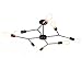 UNITARY Brand Black Metal Sputnik Farmhouse Bedroom Semi Flush Mount Ceiling Light Fixture with 8 E26 Bulb Sockets, Hallway Light Fixtures Ceiling Mount, Industrial Close to Ceiling Light Fixtures