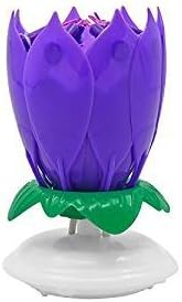 Double layer Petal 14 Candelilla Rotating Music Birthday Candle (2 Pcs) (purple)