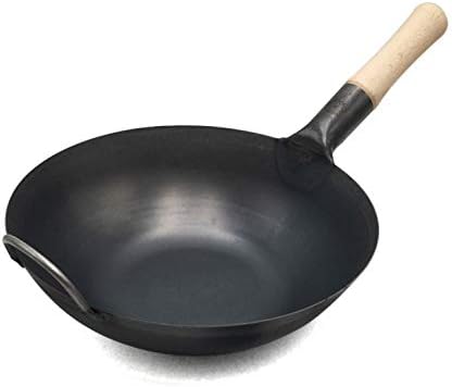 人気の製品 鉄の焦げ付き防止の丸い平らな底木のハンドルが付いている中華なべ Roundbottom 30cm