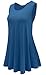 JollieLovin Women's Tank Tops Plus Size Sleeveless Tunic Crew Neck Loose Fit T-Shirt(Steel Blue,1X)