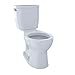 TOTO EntradaTM Two-Piece Round 1.28 GPF Universal Height Toilet, Cotton White - CST243EF#01