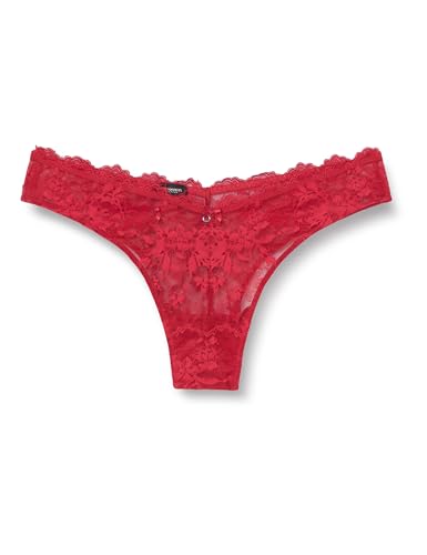 Emporio Armani Eternal Lace V-Brazilian Half Slip para Mujer, Rosso, XL